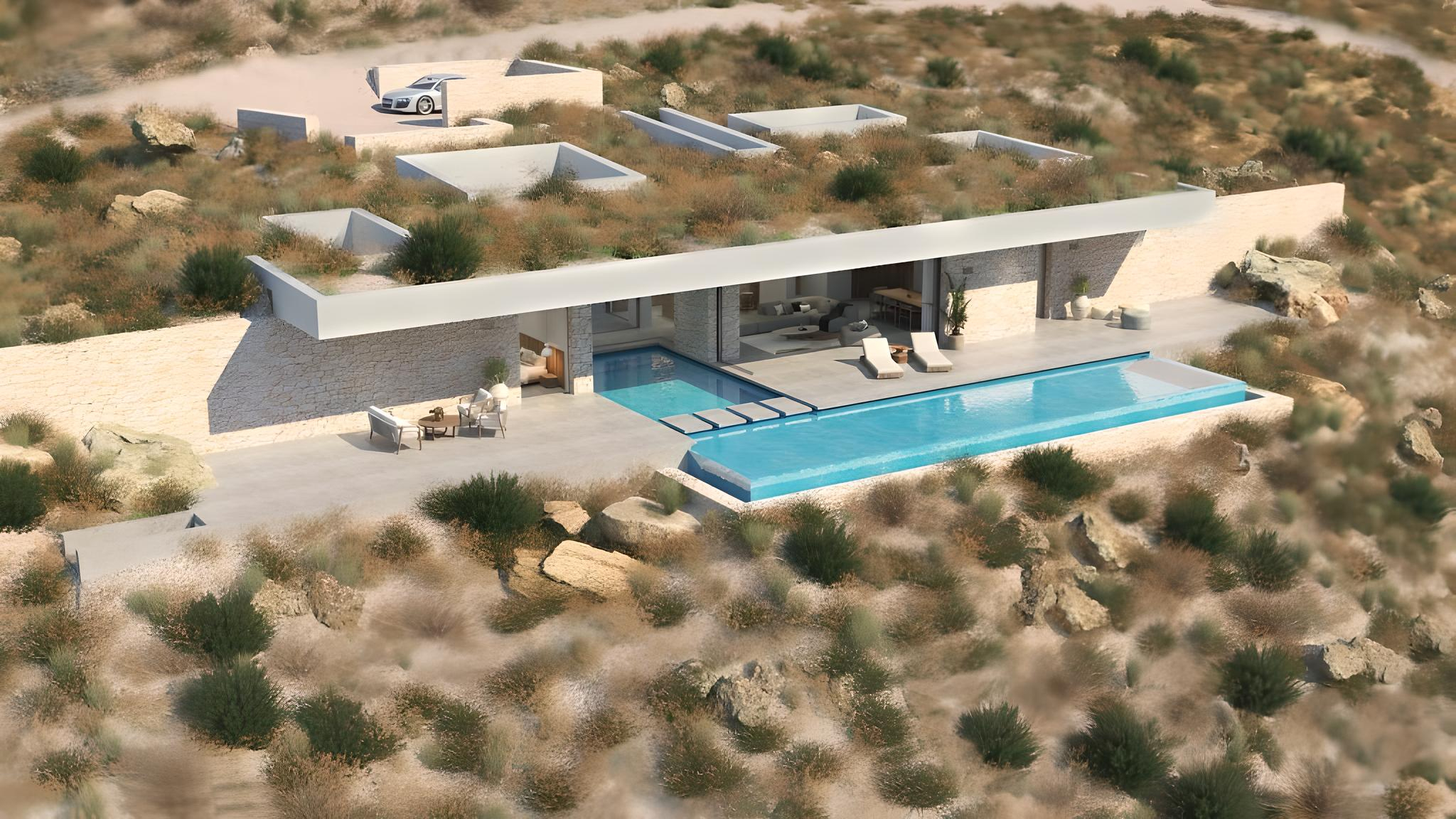 Villa design unique avec vue sur la mer et piscine à débordement près d'Agios Pavlos, au sud de la Crète